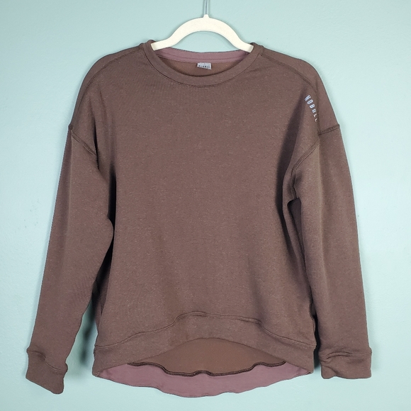 NOBULL Tops - Nobull Performance Crew Mocha Sweatshirt Small